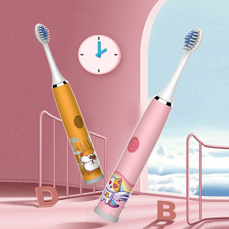 Thumbnail: Kinder elektrische Zahnbürste Cartoon Kinder mit Ersatz kopf Ultraschall ipx7 w