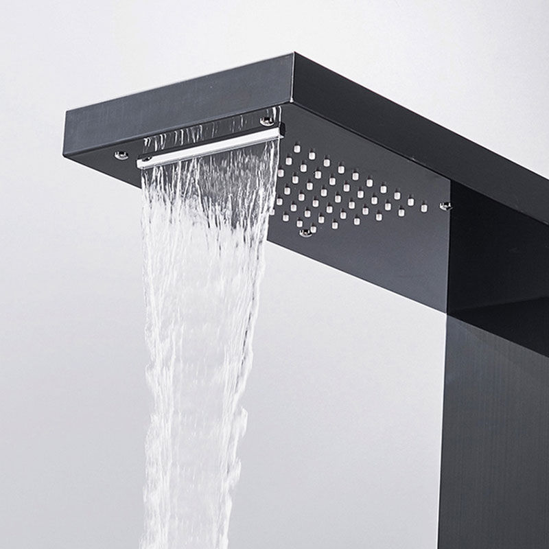 Thumbnail: Rovate Dusch paneel Edelstahl Wand LED Wasserfall System schwarz Dusch set Bad 