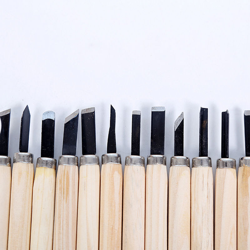 Thumbnail: 12 stücke Professionelle Holz Carving Meißel Messer Hand Tool Set Für Grundlege