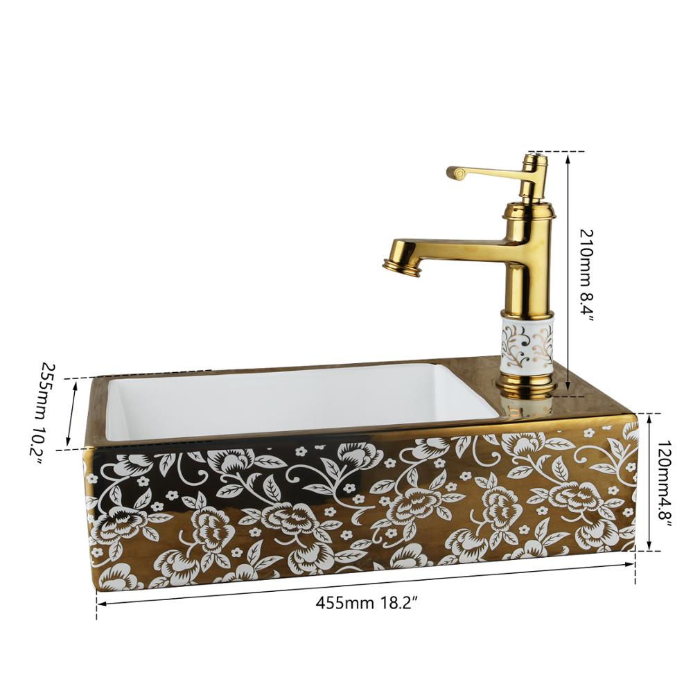 Torayvino Goldene Polnische Keramik Waschbecken Schiff Toilette Becken Bad Wasc