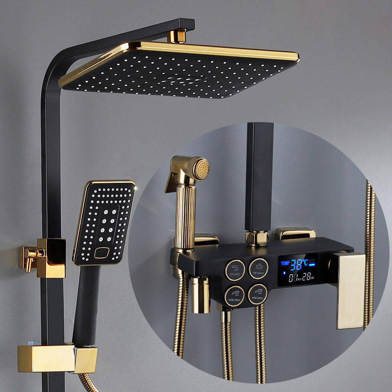 Thumbnail: Neu Thermostat Badezimmer Dusche System Wasserhahn Qualität Messing Badewanne M