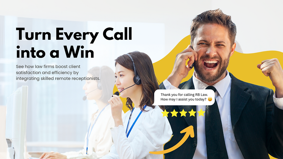 Man cheering and woman in headset working at a computer. Text: Turn Every Call into a Win. Stars and an arrow indicate success.