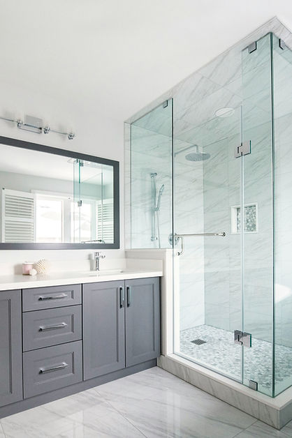 A Modern Bathroom with a bright and airy