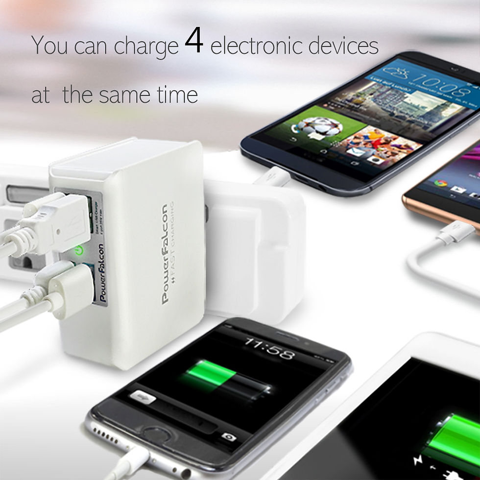 Thumbnail: 25W Smart 4-port USB charger/interchangeable