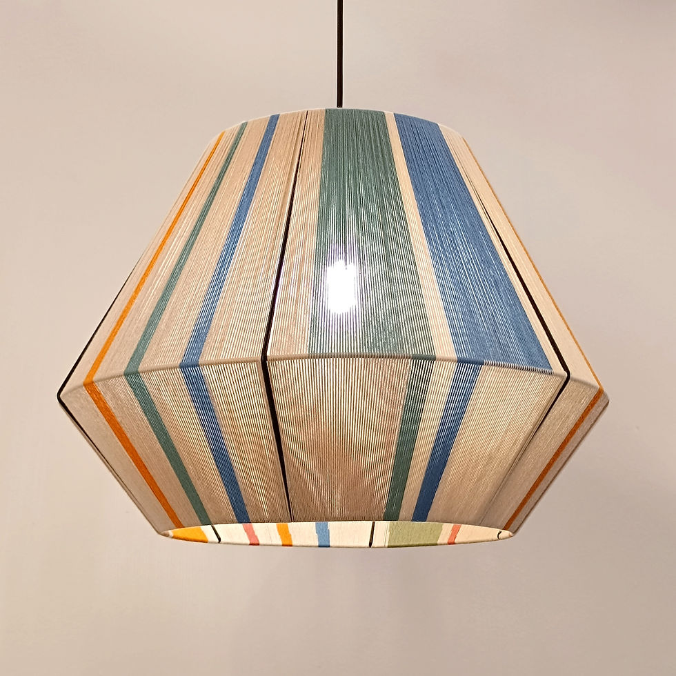 Thumbnail: House Warming Pendant Lamp Shade with Colorfull Yarns