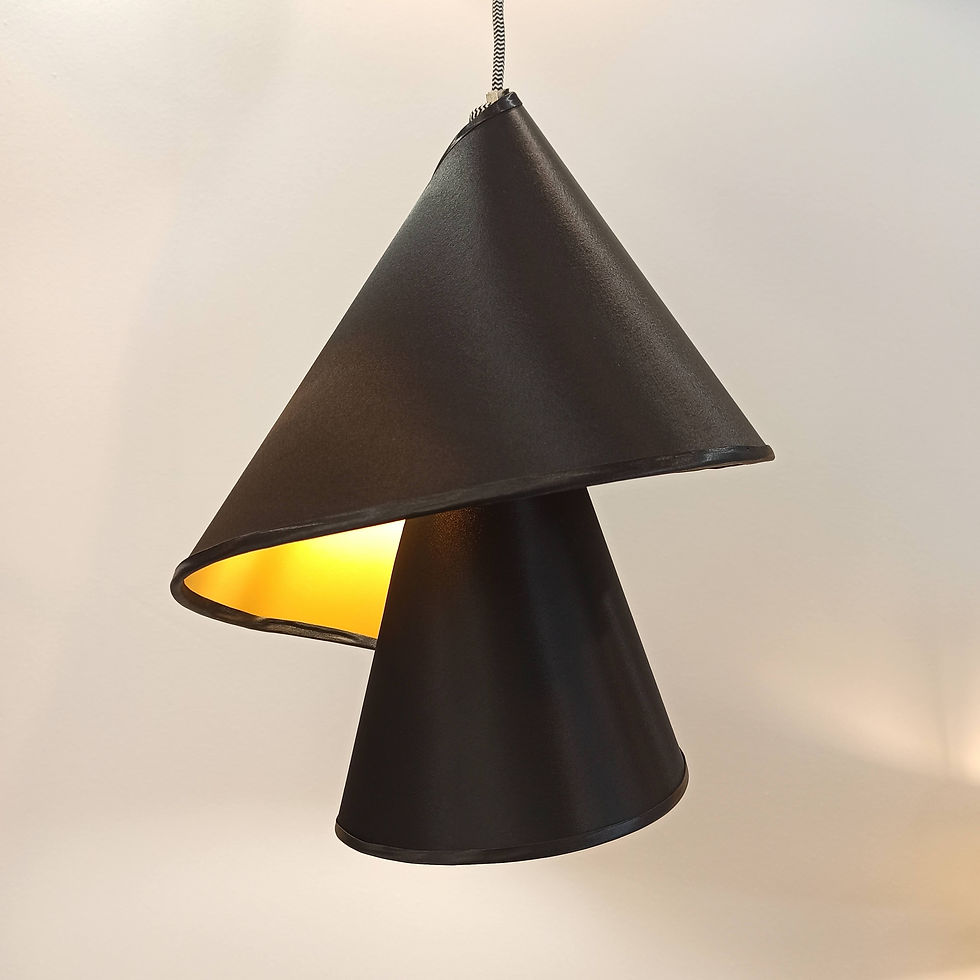 Thumbnail: TORNADO Handmade Pendant Light in Black and Gold: Scandinavian Lighting Design