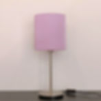 Lilac cylindrical lampshade, metal base, ABAJURHANDMADE