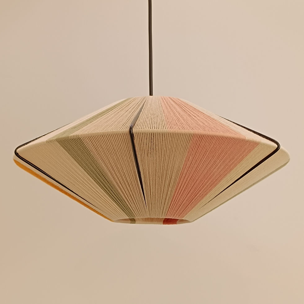 Μικρογραφία: Handmade pleated lampshade, peach and beige tones
