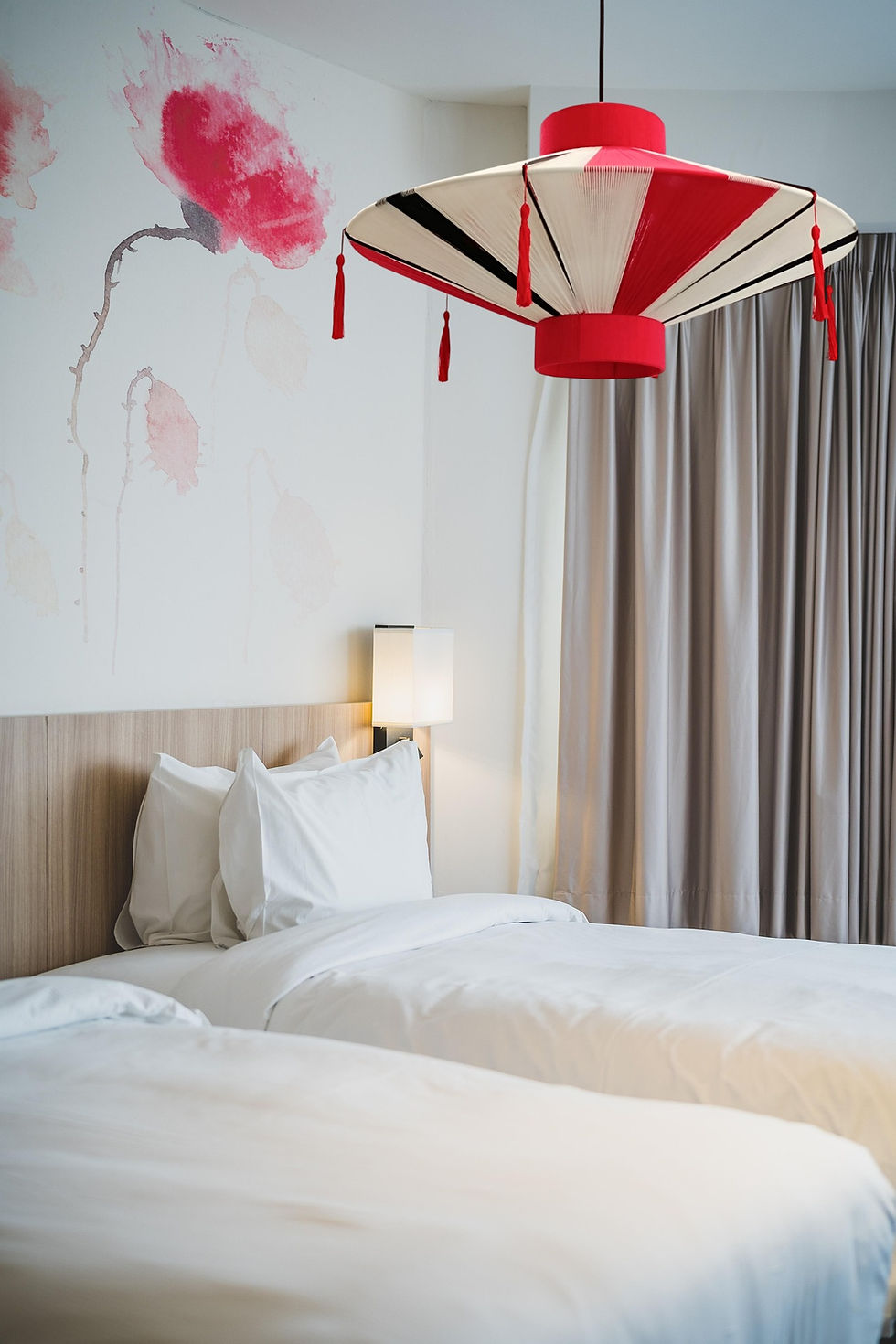 Thumbnail: Twin beds in a modern hotel room