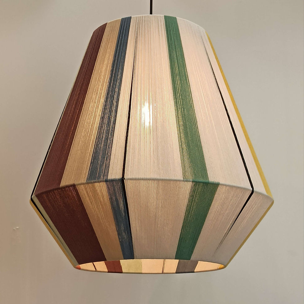 Μικρογραφία: Handmade-to-Order Pendant Lamp Shade with Colorfull Yarns
