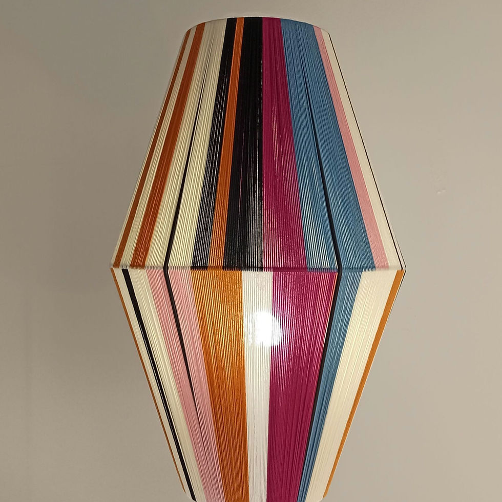 Μικρογραφία: Striped yarn lampshade floor lamp