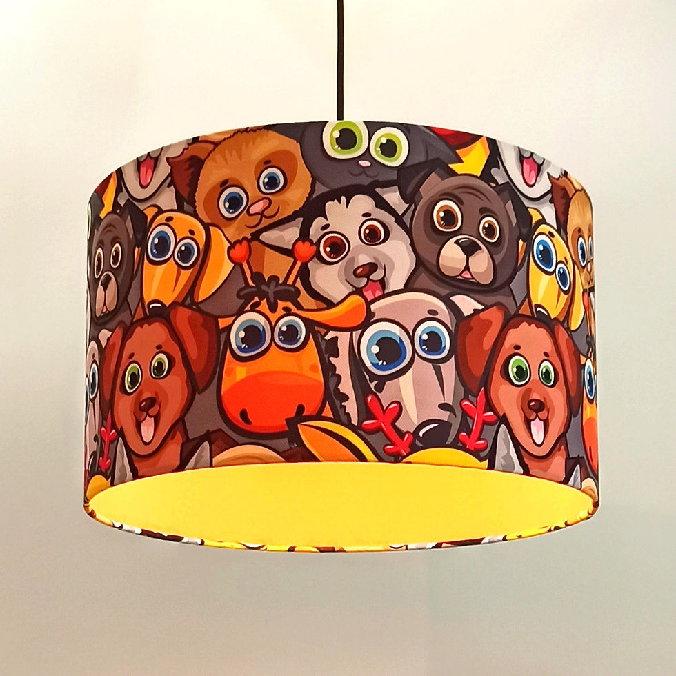 Μικρογραφία: Adorable puppy pendant lampshade, handmade