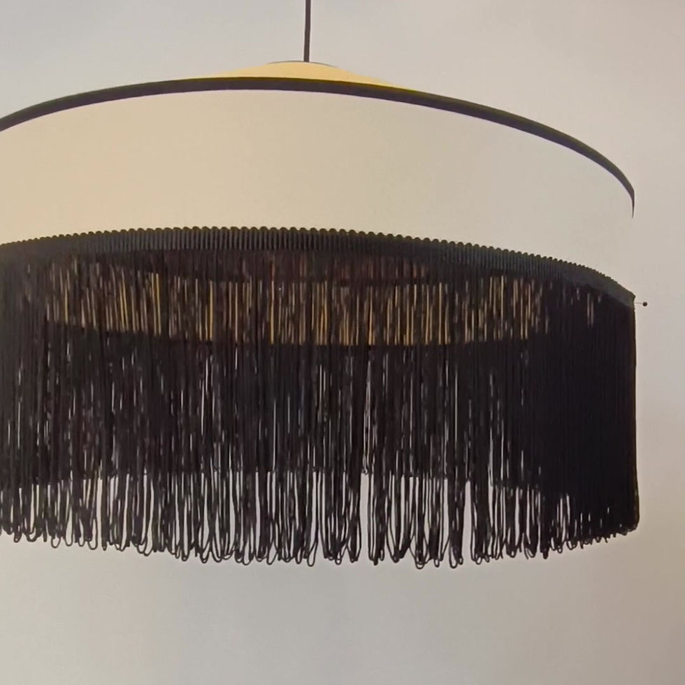 Thumbnail: Venice Linen Fringed Pendant Lamp,Handmade Lamp shade.