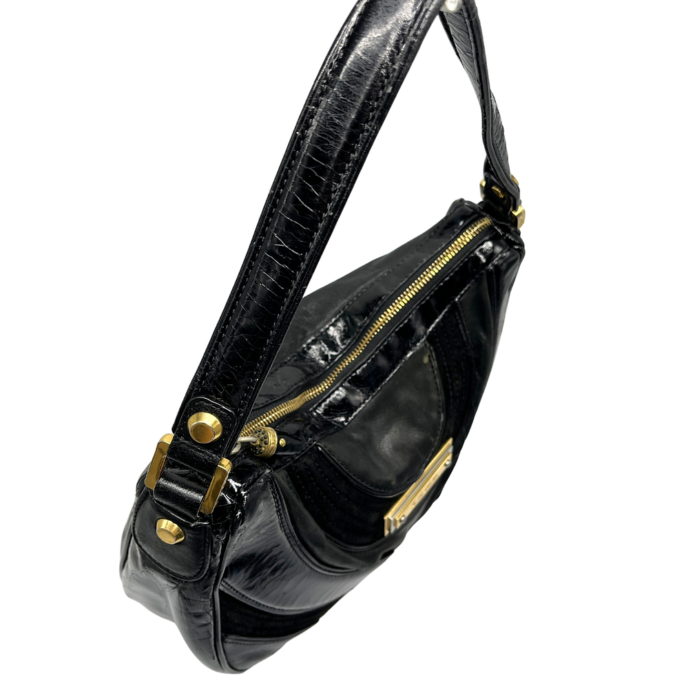 Thumbnail: Vintage L.A.M.B by Gwen Stefani Black Patent Shoulder Bag