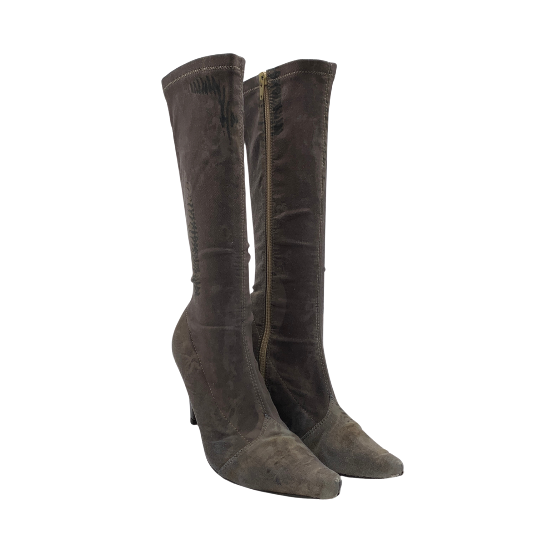 Vintage 90s Grey Knee High Boots