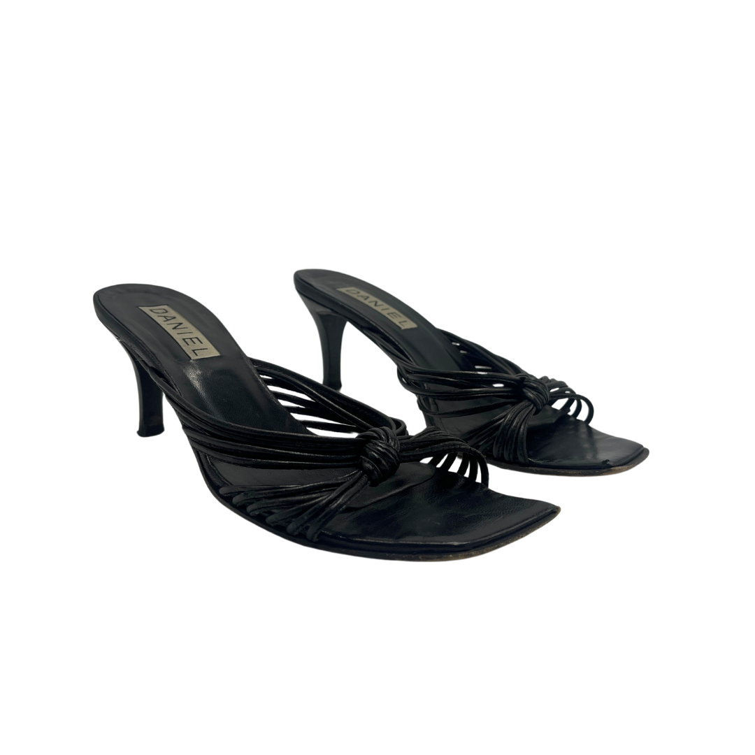 Vintage Daniel 1990s Black Leather Heeled Sandals