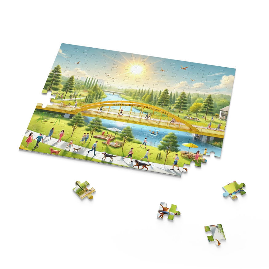 Thumbnail: Puzzle - Yellow Bridge Park Scene