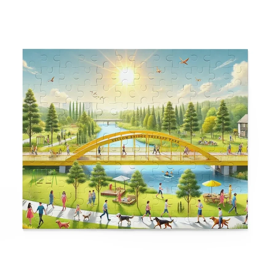 Puzzle - Yellow Bridge Park Scene