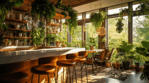 Moving AI Generated Concept Art For a Breakfast Bar Interior