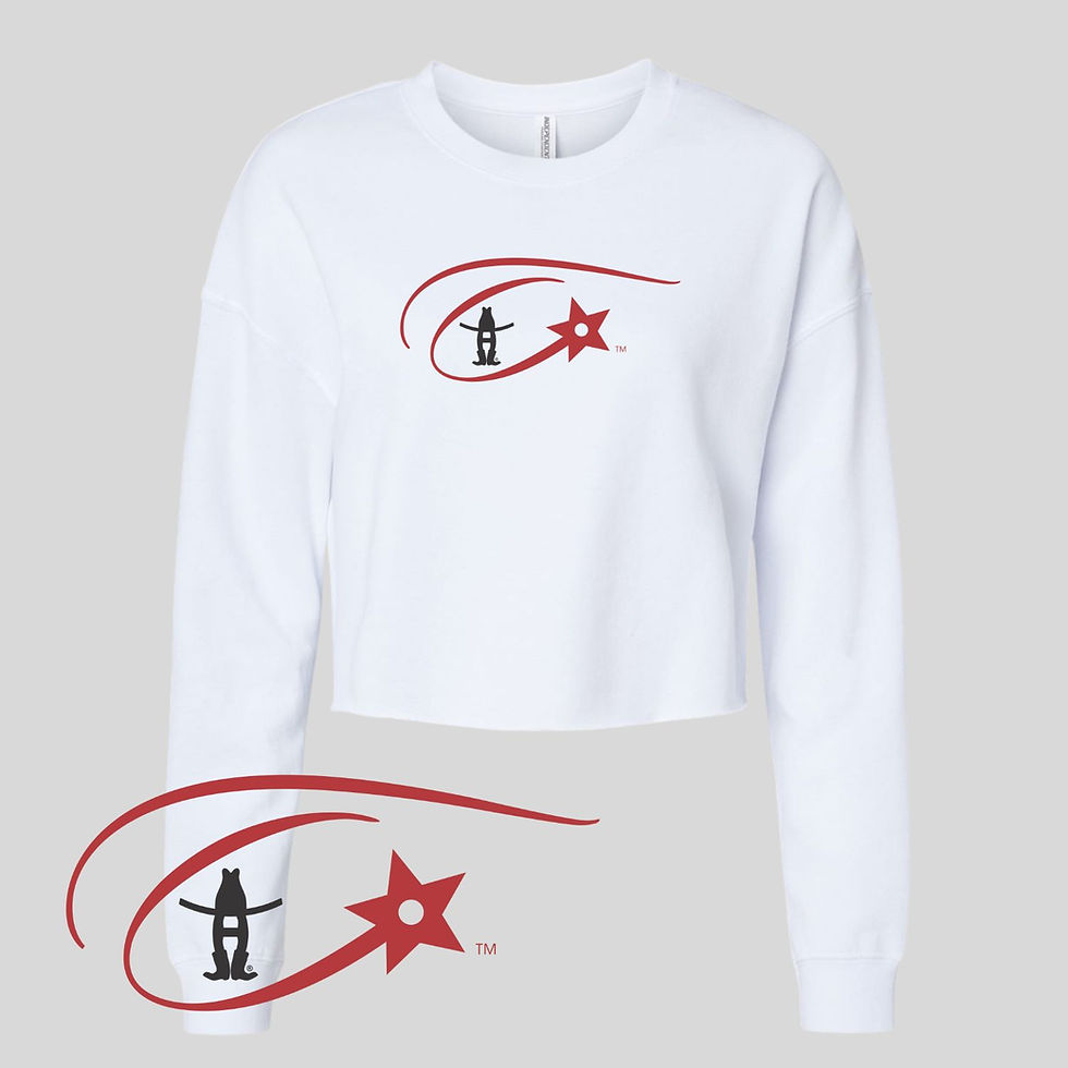 Thumbnail: Trailblazer White Crew Crop Sweatshirt