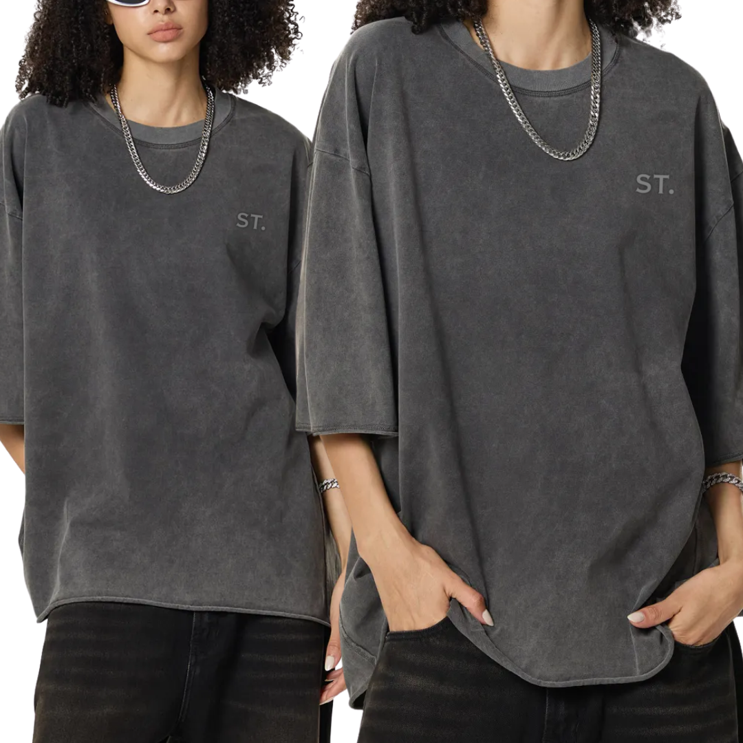 Raw Edge Snow Washed Boxy T-Shirt