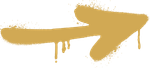 Graffiti arrow icon gold