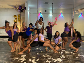 group birthday pole dancing lesson