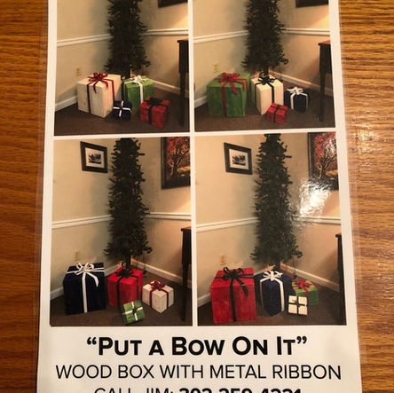 #14 pallet wood boxes with metal bows