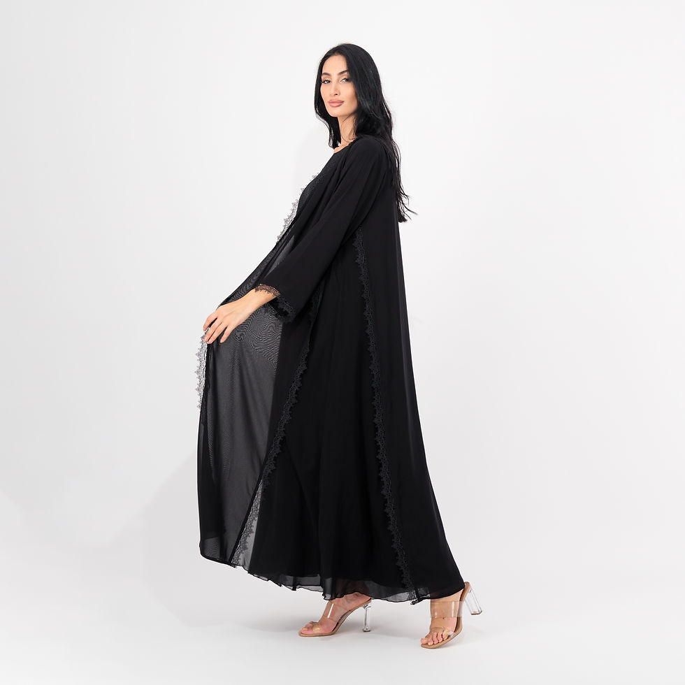 Thumbnail: Two Layered Lace Abaya