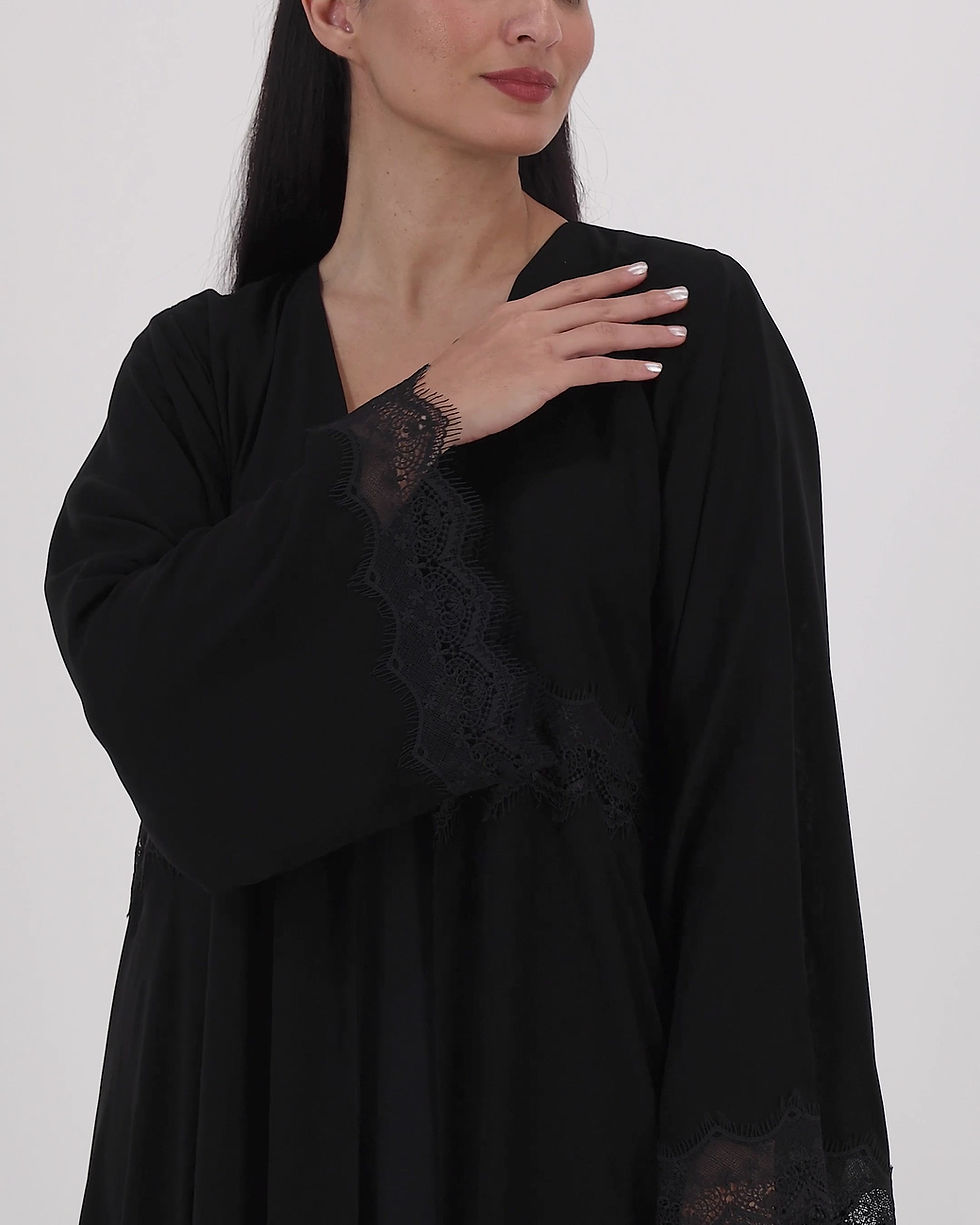 Thumbnail: Lace Trim Abaya