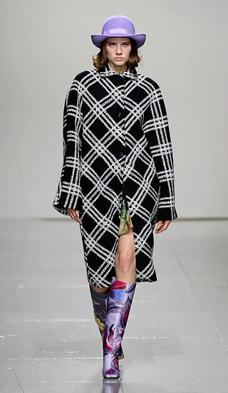 Manteau carreau noir et blanc