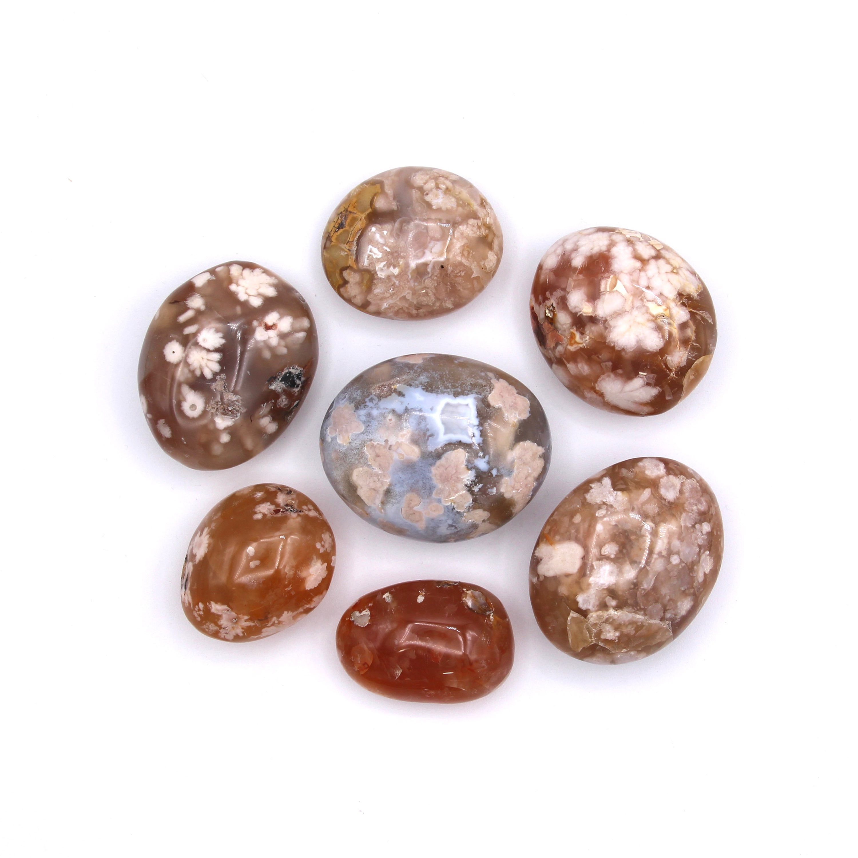 Flower Agate Palmstones - 1kg