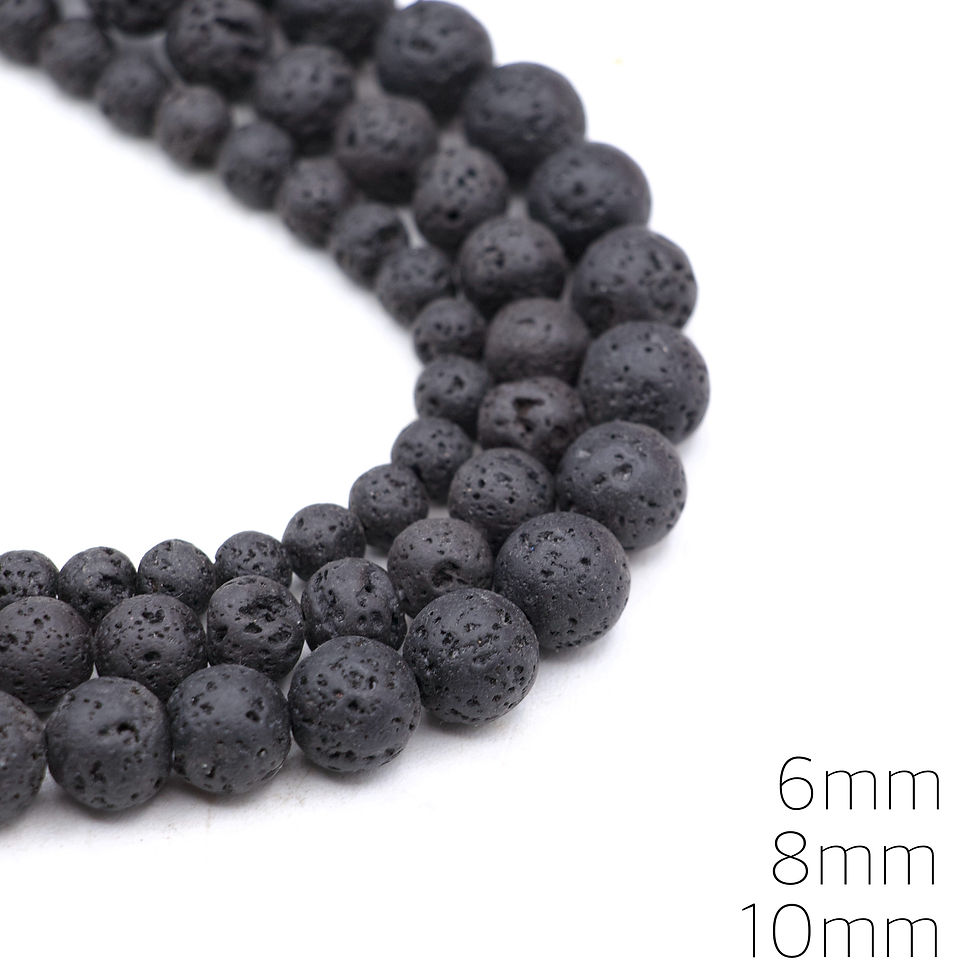 Lava Rock bead strand - 2pc