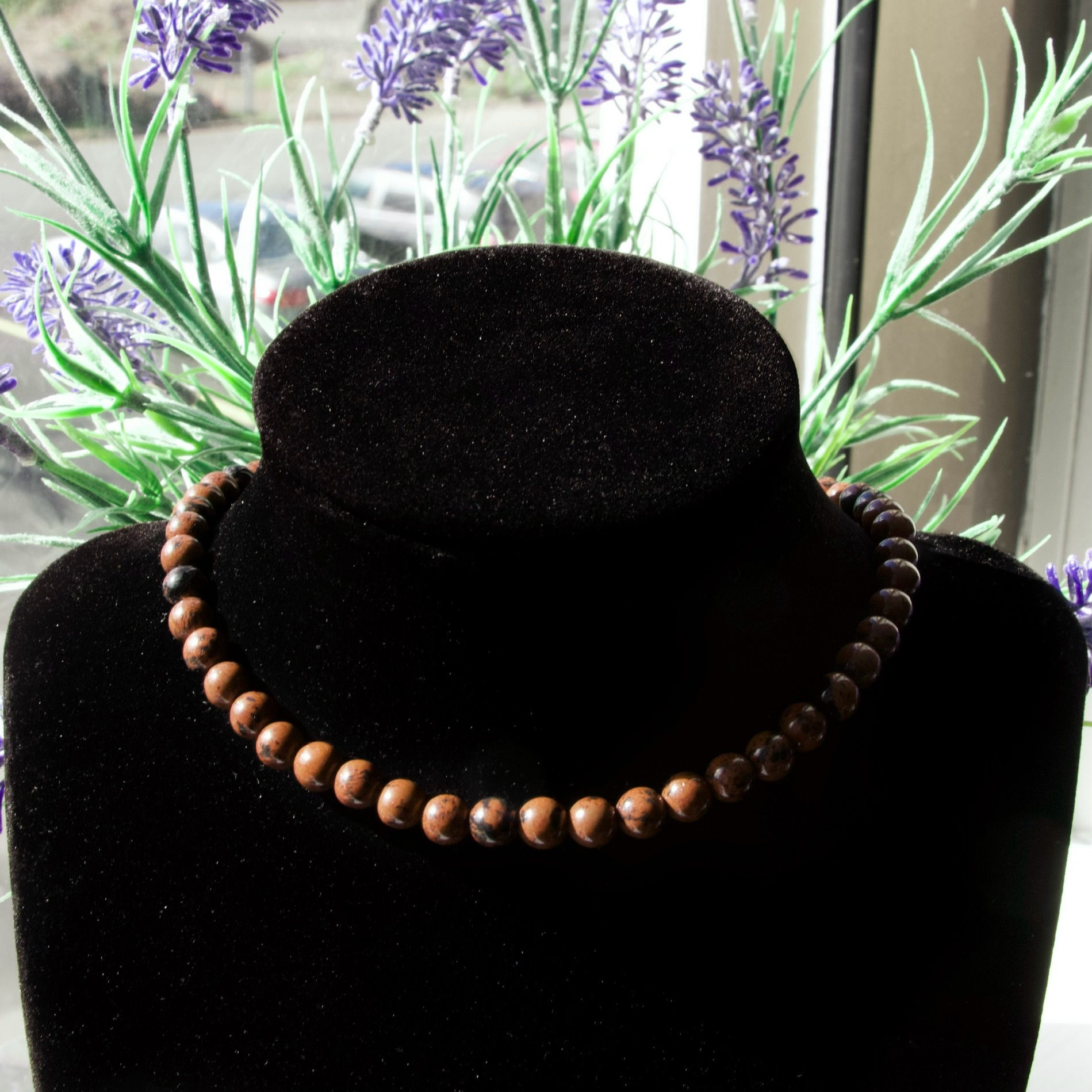 Mahogany Obsidian Choker Necklace- 6mm