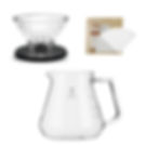 TIMEMORE* Coffee Server 600ml + Crystal Glass Dripper 01 + Paper Filter 01 (SET)1