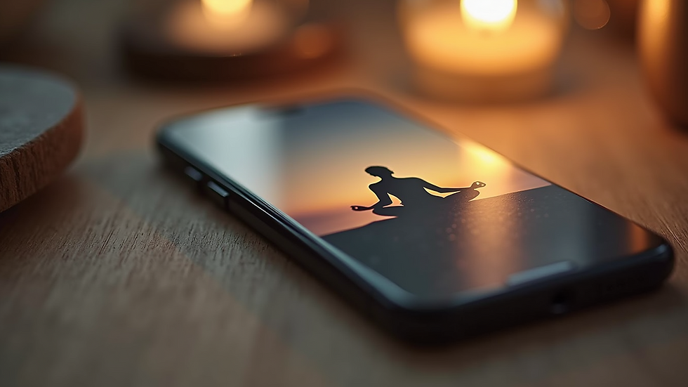 Close-up of a smartphone displaying a meditation app
