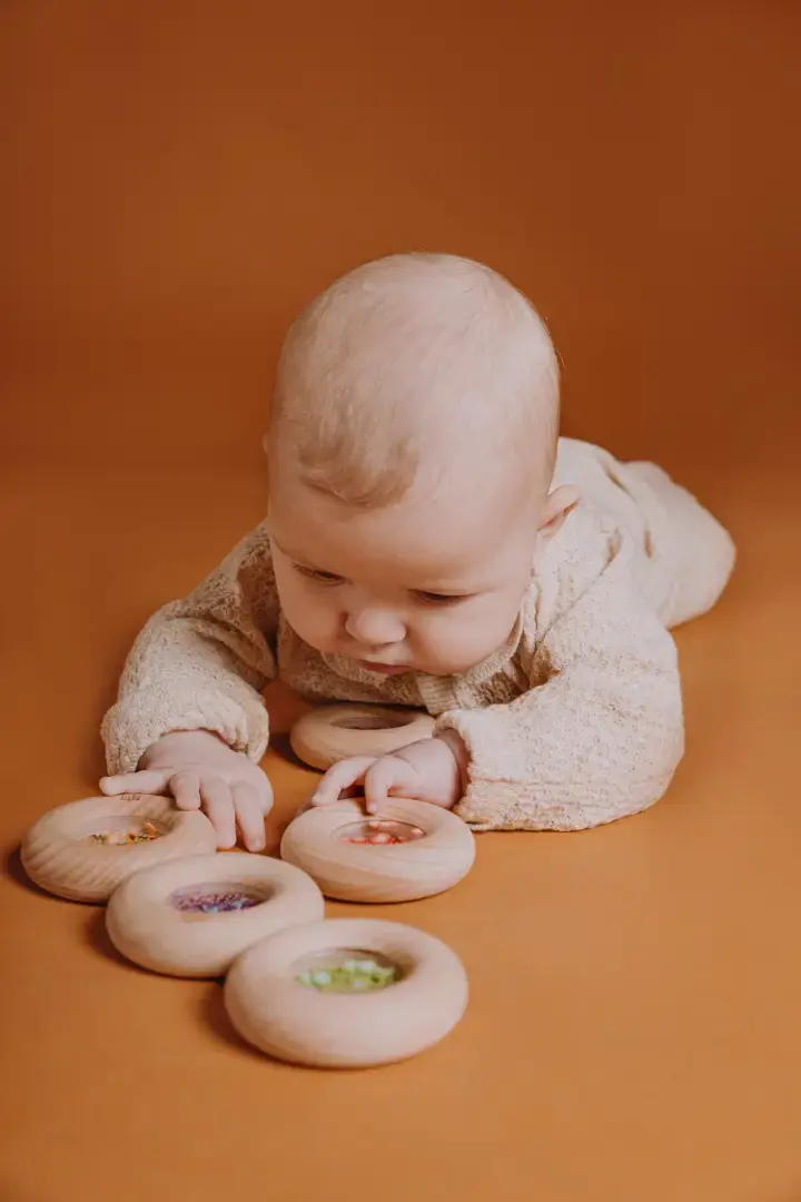 Thumbnail: Strawberry Sensory Wooden Rattle