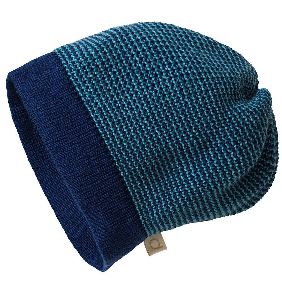 Disana Wool Beanie Navy and Pacific