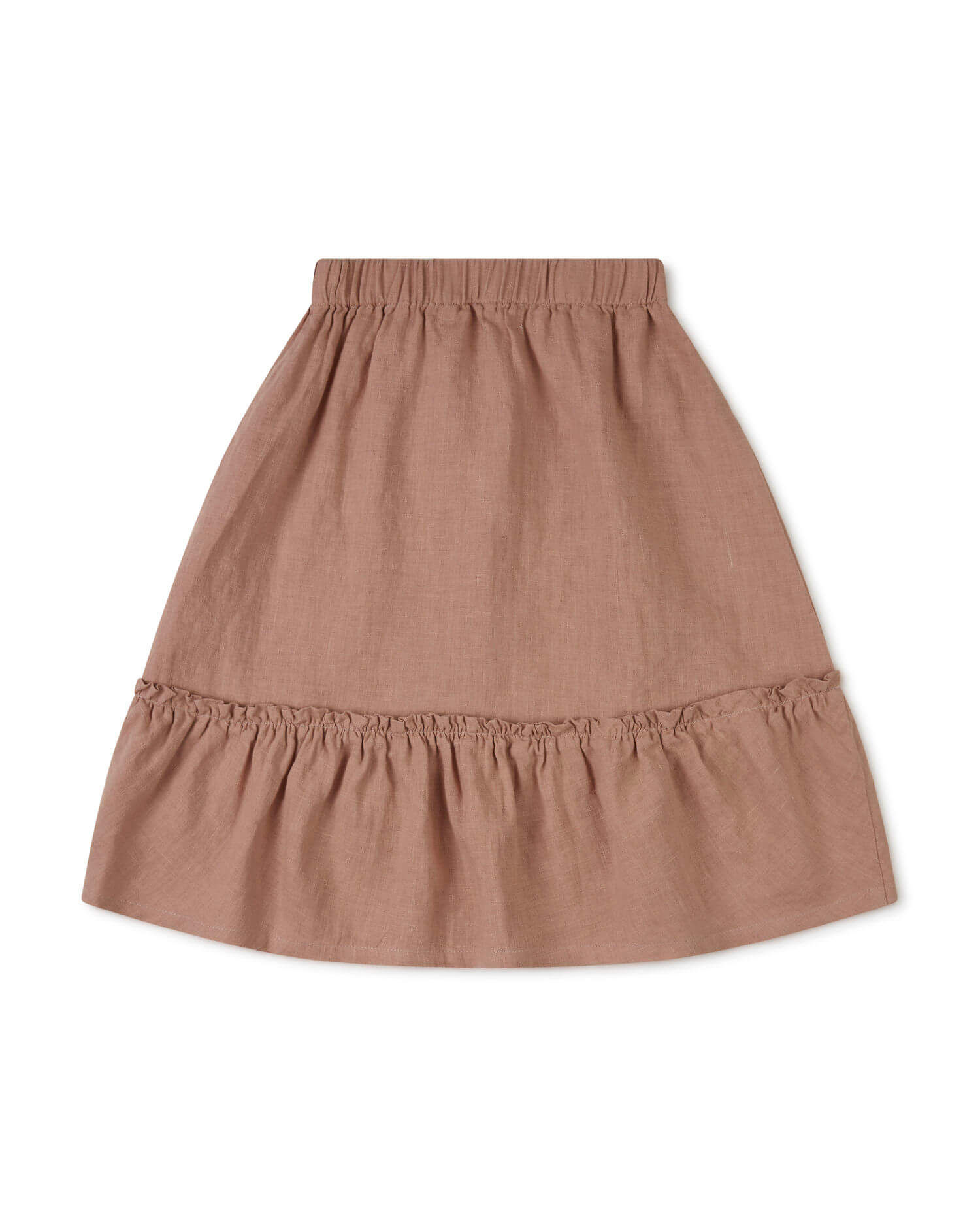 Matona Linen Ruffled Skirt Rosewood