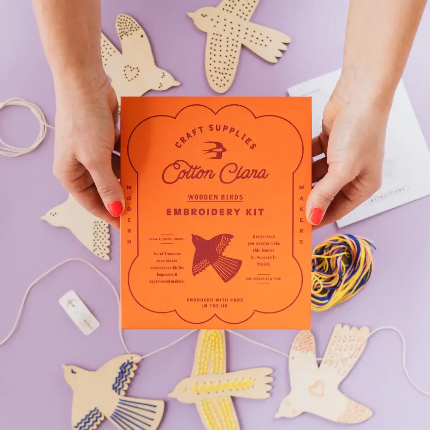 Wooden Birds Embroidery Kit