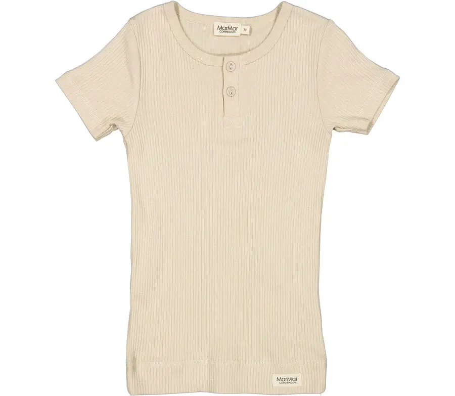MarMar Copenhagen Short Sleeve Button Tee Grey Sand