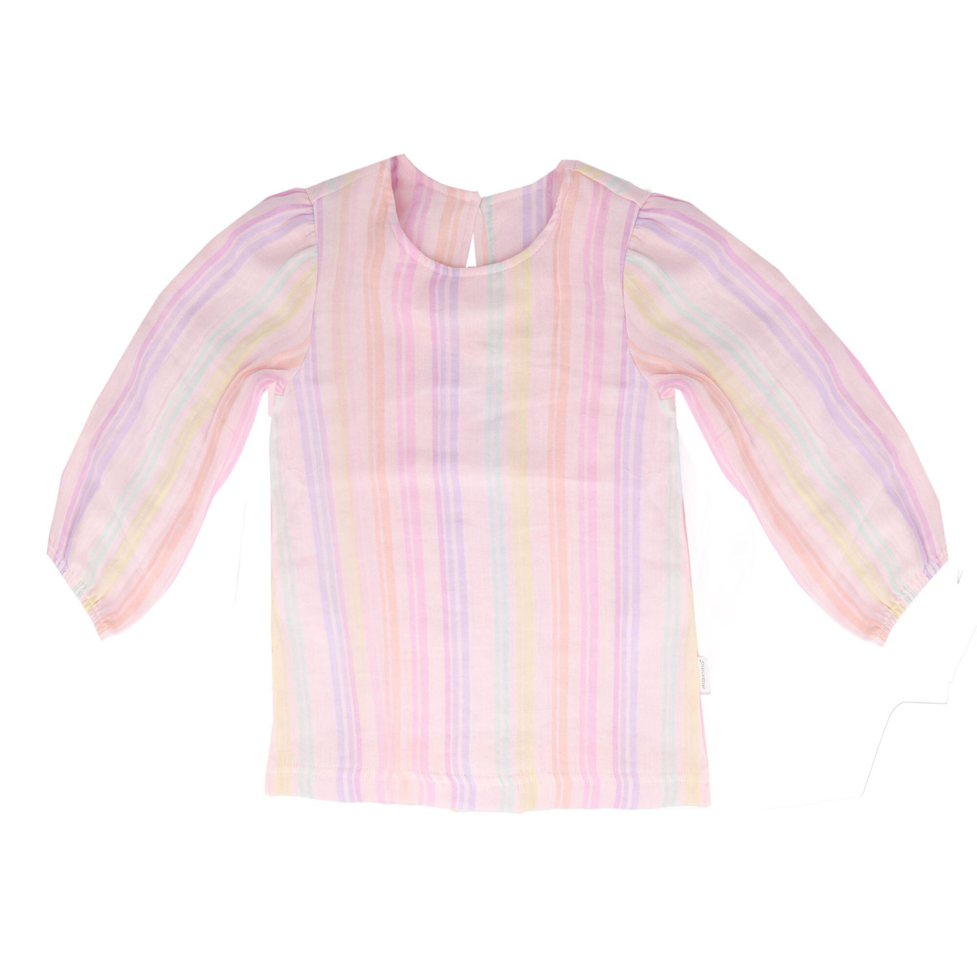 Striped Long Sleeve Muslin Blouse