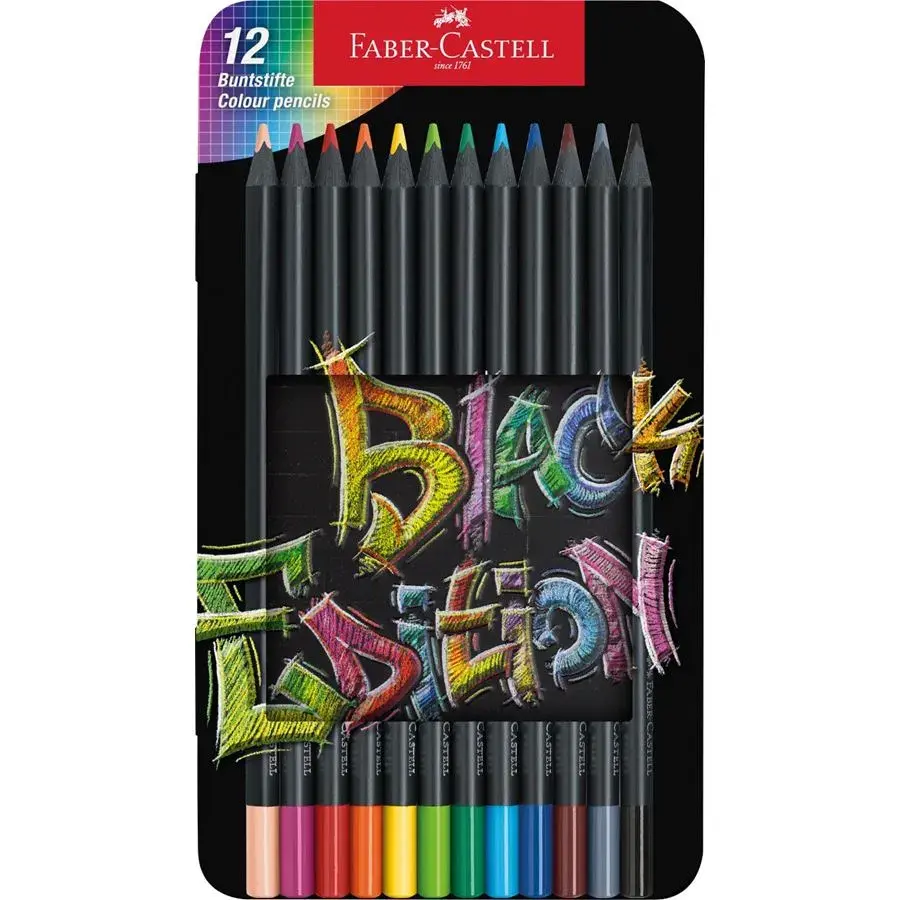 Black Edition Colouring Pencils in a Tin