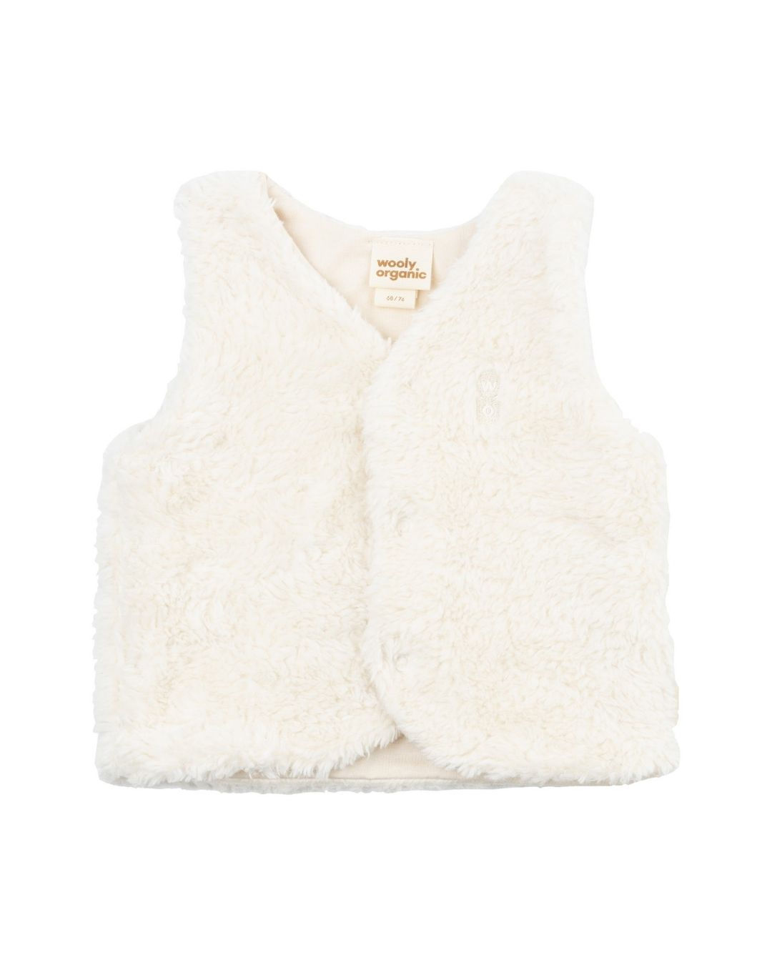 Ecru Cotton Fleece Baby Gilet