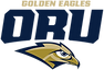 Extremely large letters "ORU" sitting on top of a fierce looking golden eagle