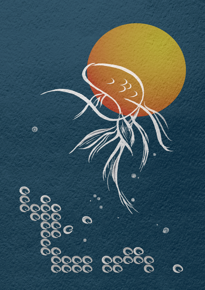 East Asian Style Fish Line Art