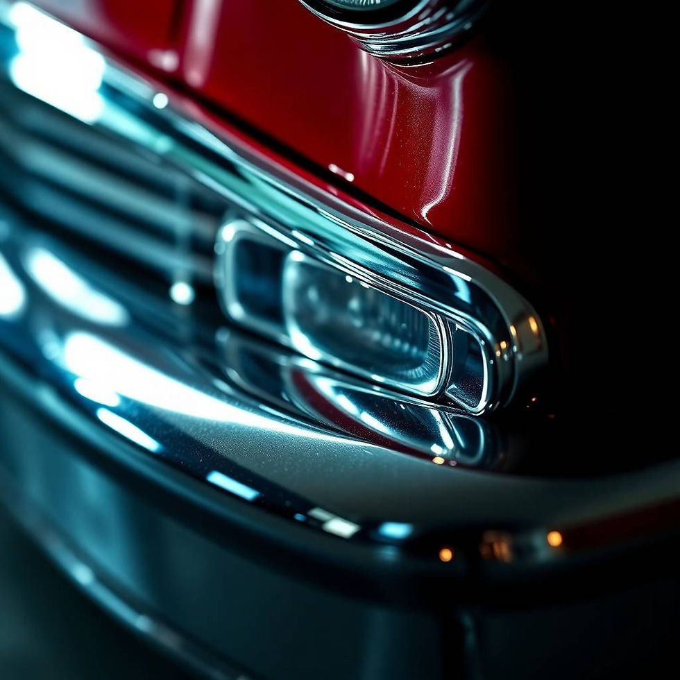 Close-up of a reflective, polished car surface, representing the visual quality and resale value benefits of Rhino coatings.