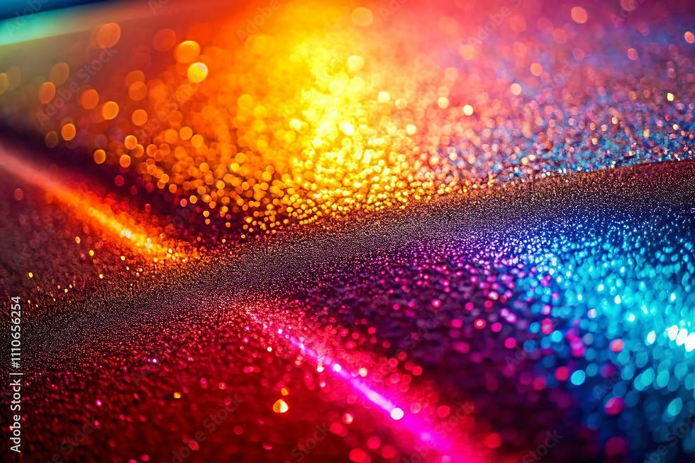 Vibrant red, orange, and gold powder coating particles representing the durability and visual appeal of Rhino Elite Coatings’ protective finishes.