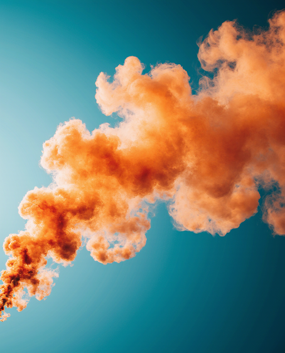 2e94b1_background_with_orange_smoke_f0ae04_with_spirals_of_smoke_running_from_left_to_righ