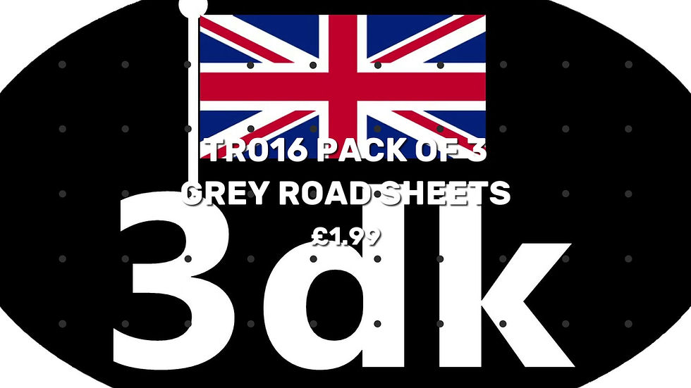 Thumbnail: TR016 PACK OF 3 GREY ROAD SHEETS